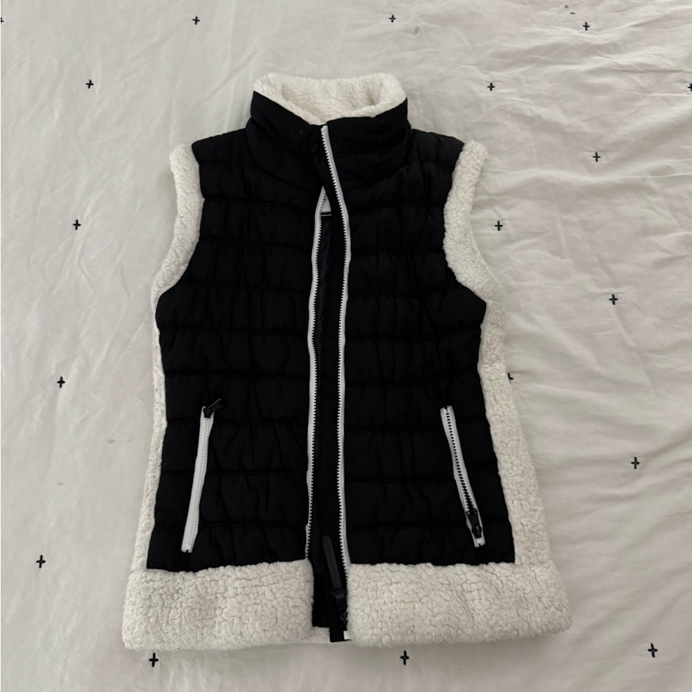 Black and White Women's Puffer Vest